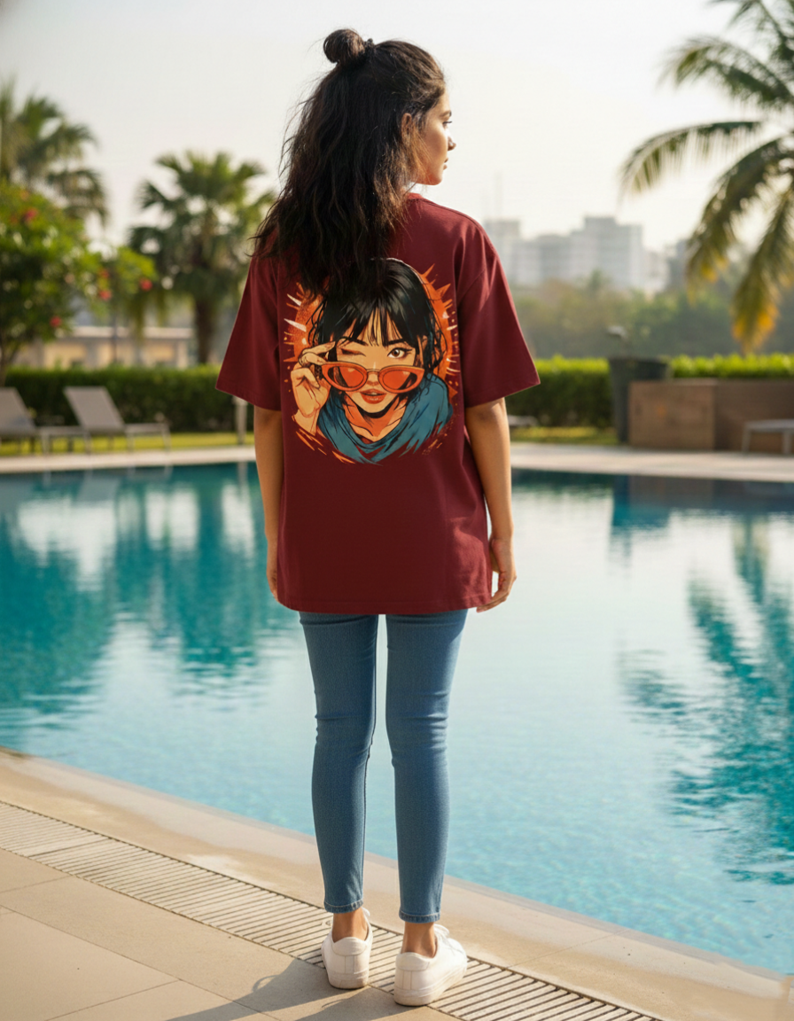 Unisex Oversized Cute Girl T-Shirt