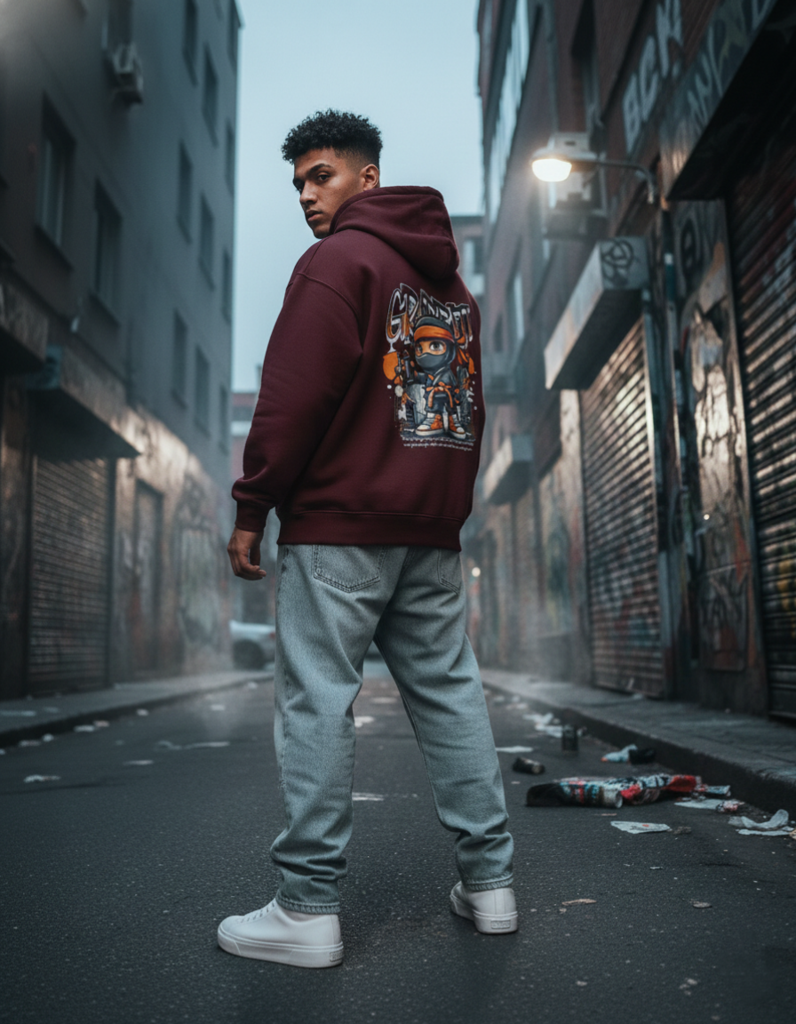 Unisex Oversized Graffiti Hoodie