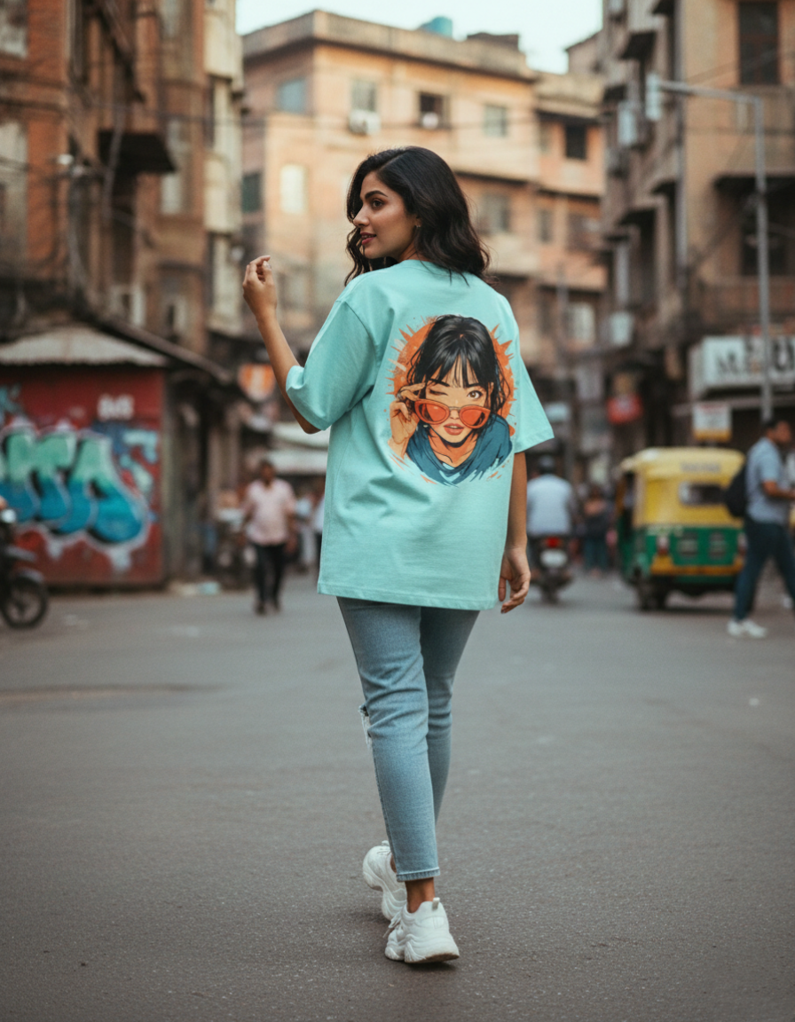 Unisex Oversized Cute Girl T-Shirt