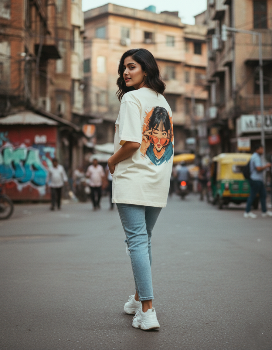 Unisex Oversized Cute Girl T-Shirt