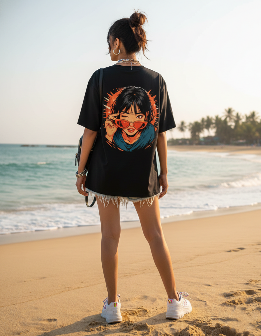 Unisex Oversized Cute Girl T-Shirt