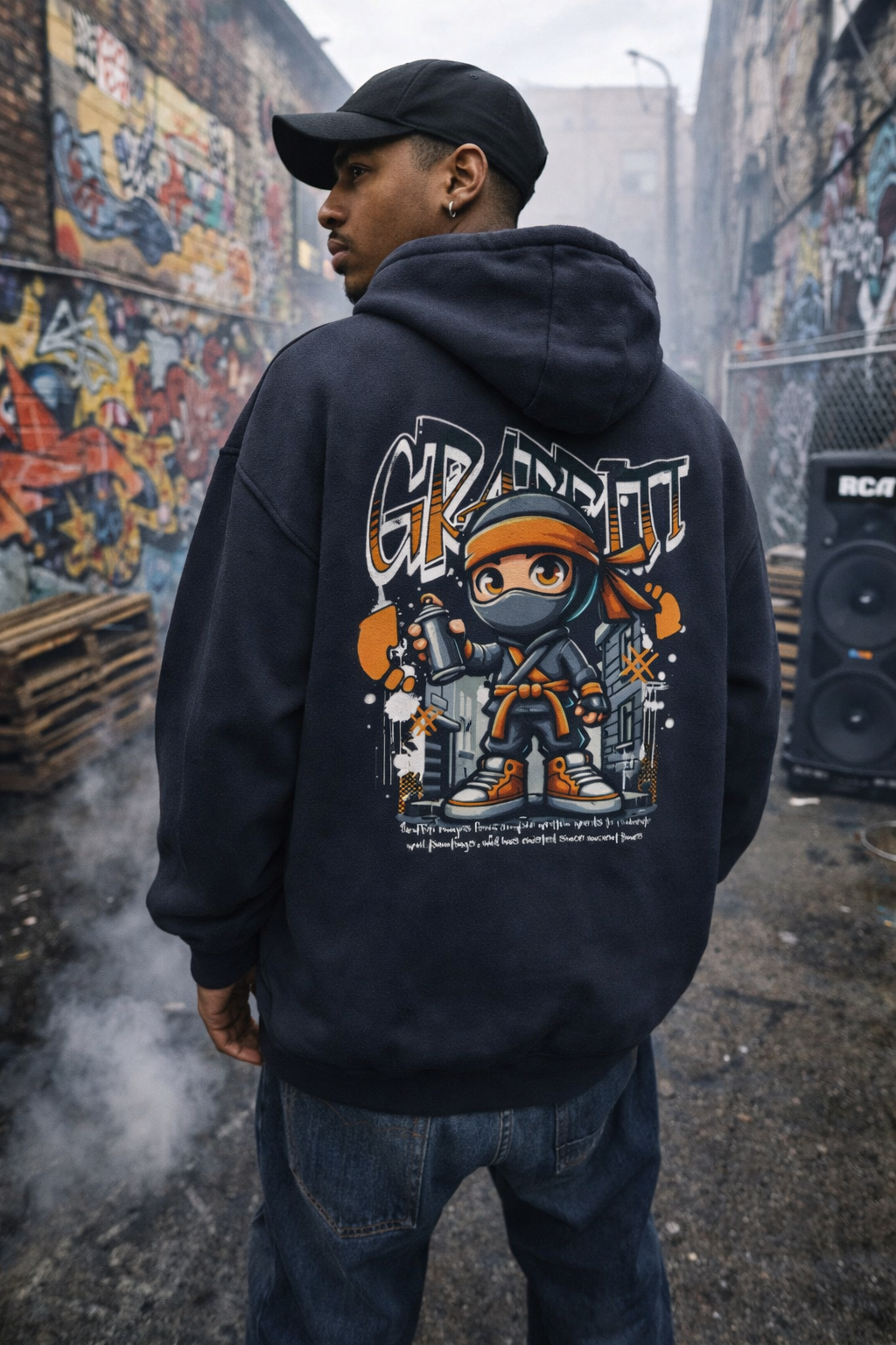 Unisex Oversized Graffiti Hoodie