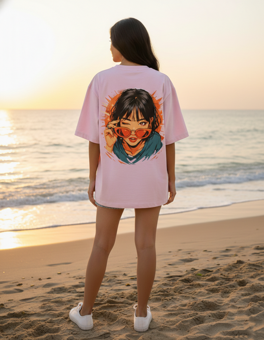 Unisex Oversized Cute Girl T-Shirt