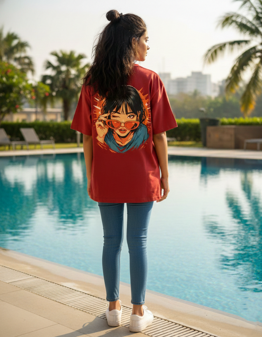 Unisex Oversized Cute Girl T-Shirt