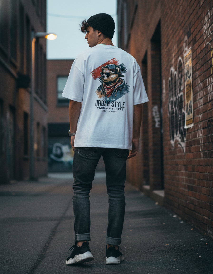 Unisex Oversized Urban Bear T-Shirt