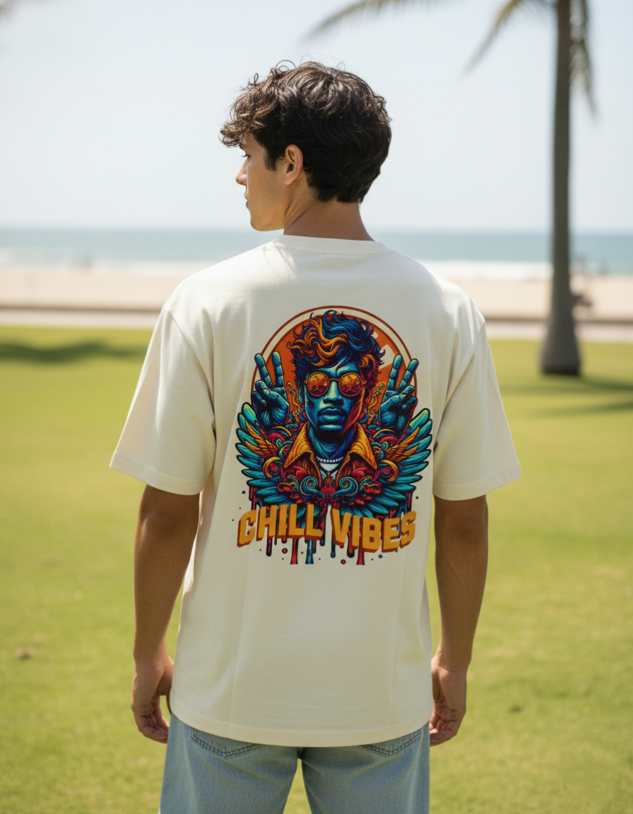 Unisex Terry Chill vibes Tee(260GSM)